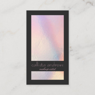 Modern Elegant Holographic Iridescent Colour Block Business Card