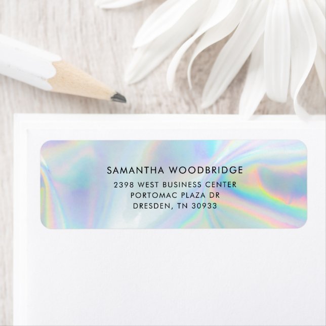 Modern Elegant Holographic Return Address (Insitu)