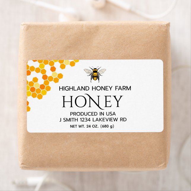 Modern Elegant Honey shipping labels (Insitu)