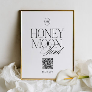 Modern Elegant Honeymoon Fund QR Wedding Sign