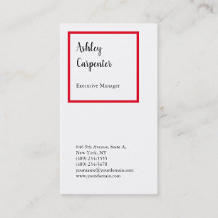 Modern elegant impressive red white professional business card