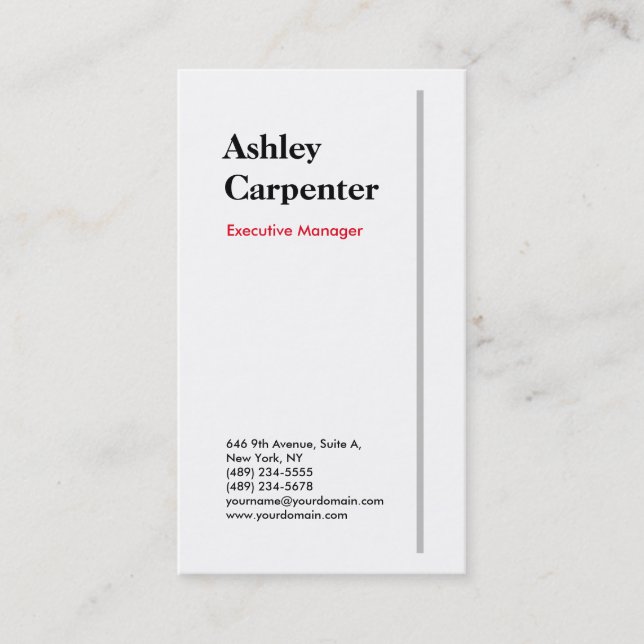 Modern elegant impressive red white professional business card (Front)