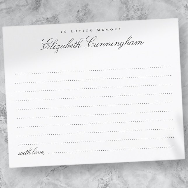 Modern Elegant In Loving Memory Attendance Card (Creator Uploaded)