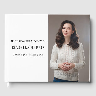Modern Elegant In Loving Memory Photo Design Guest Book