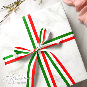 Modern Elegant Italian Flag Small Satin Ribbon