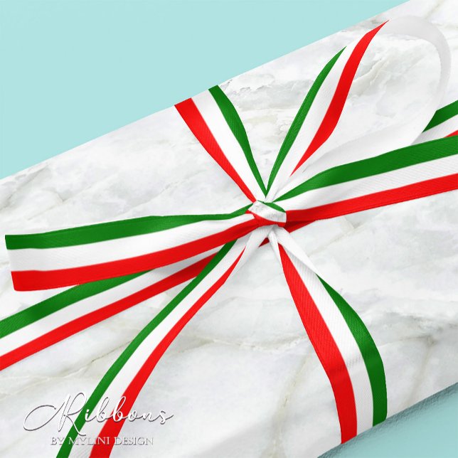 Modern Elegant Italian Flag Wide Satin Ribbon (Creator Uploaded)