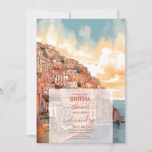 Modern Elegant Italy Destination Bridal Shower Invitation