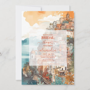 Modern Elegant Italy Destination Bridal Shower Invitation