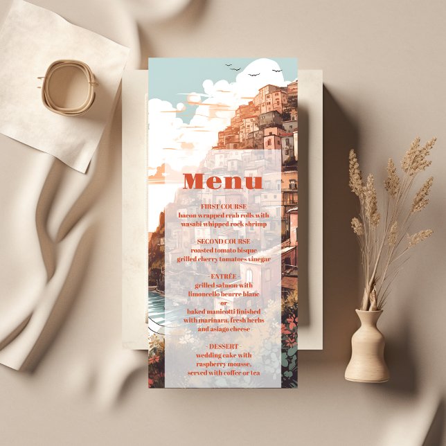 Modern Elegant Italy Destination Wedding Menu (Creator Uploaded)