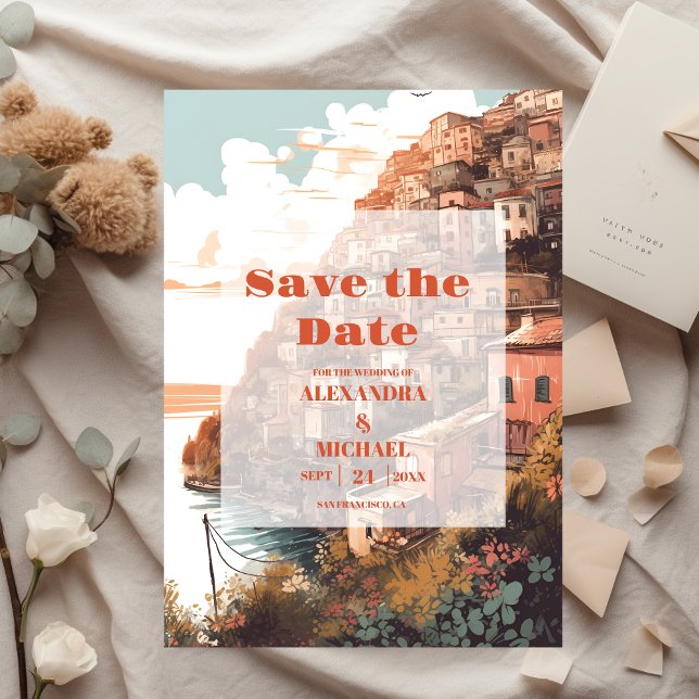 Modern Elegant Italy Destination Wedding Save The Date (Creator Uploaded)