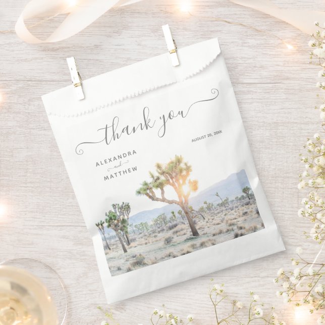 Modern Elegant  Joshua Tree Boho Wedding Favour Bags (Clipped)