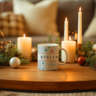 Modern Elegant Joyfully Christmas Coffee Mug