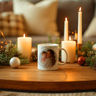 Modern Elegant Joyfully Photo Merry Christmas Coffee Mug