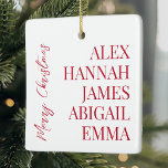 Modern Elegant Kids Names Personalised Family Ceramic Ornament<br><div class="desc">Modern Elegant Kids Names Personalised Family Ornament</div>