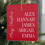 Modern Elegant Kids Names Personalised Family Ceramic Ornament<br><div class="desc">Modern Elegant Kids Names Personalised Family Ornament</div>