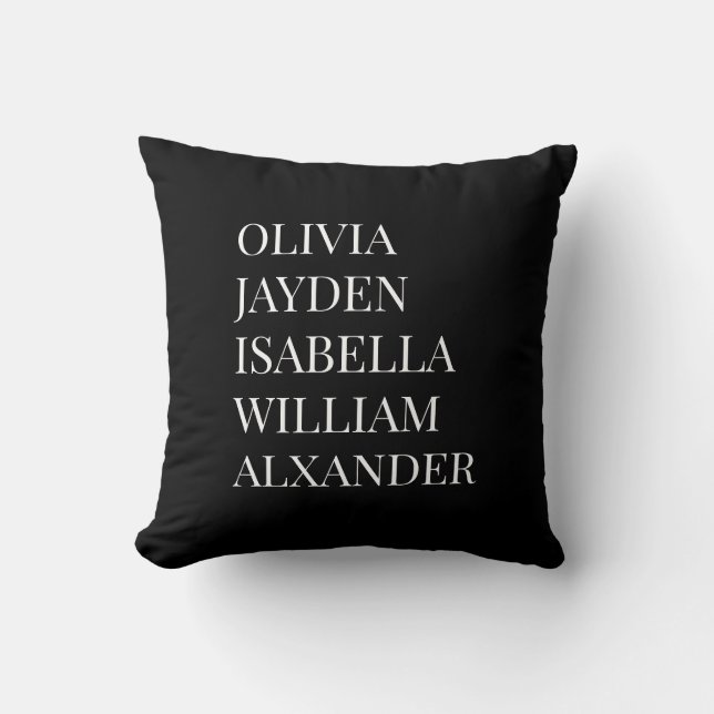 Modern Elegant Kids Names Personalised Family Cush Cushion (Front)