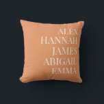 Modern Elegant Kids Names Personalised Family Cushion<br><div class="desc">Modern Elegant Kids Names Personalised Family Throw Pillow.</div>