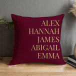 Modern Elegant Kids Names Personalised Family Cushion<br><div class="desc">Modern Elegant Kids Names Personalised Family Throw Pillow.</div>