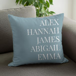 Modern Elegant Kids Names Personalised Family Cushion<br><div class="desc">Modern Elegant Kids Names Personalised Family Throw Pillow.</div>