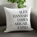 Modern Elegant Kids Names Personalised Family Cushion<br><div class="desc">Modern Elegant Kids Names Personalised Family Throw Pillow.</div>