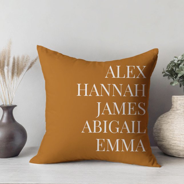 Modern Elegant Kids Names Personalised Family Cushion (Creator Uploaded)