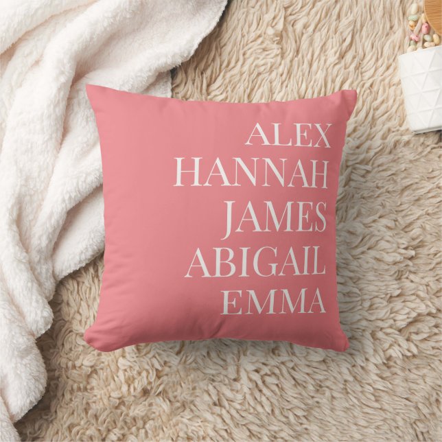 Modern Elegant Kids Names Personalised Family Cushion (Blanket)