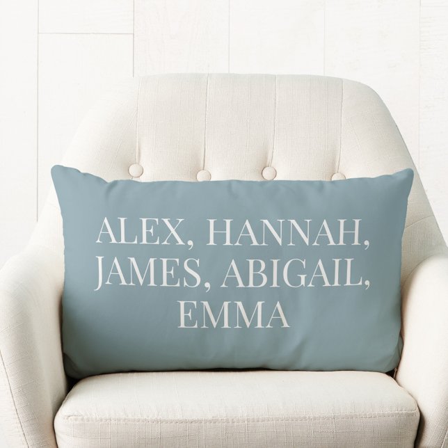 Modern Elegant Kids Names Personalised Family Lumbar Cushion (Creator Uploaded)