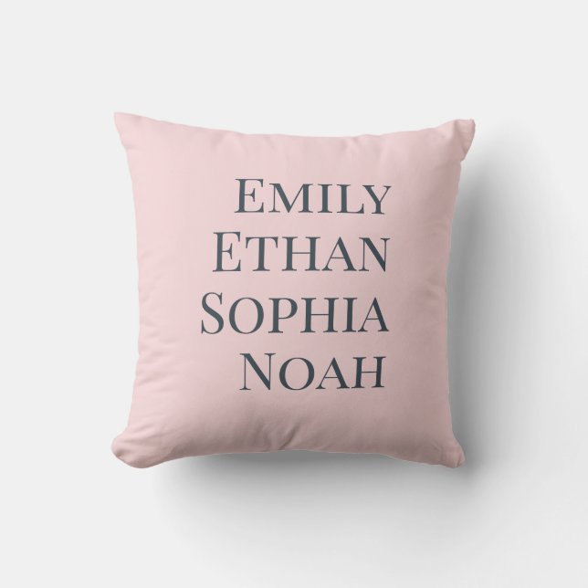 Modern Elegant Kids Names Personalised Family Thro Cushion (Front)