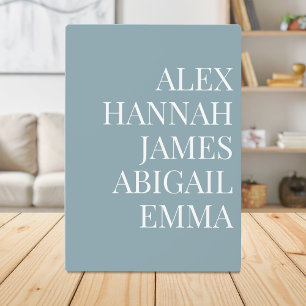 Modern Elegant Kids Names Personalized Family Plaque