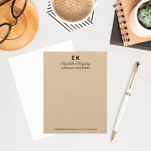 Modern Elegant Kraft Custom Name and Business Card