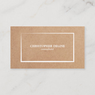 Modern Elegant Kraft Paper White Consultant Business Card