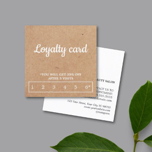 Modern Elegant Kraft White Loyalty Card