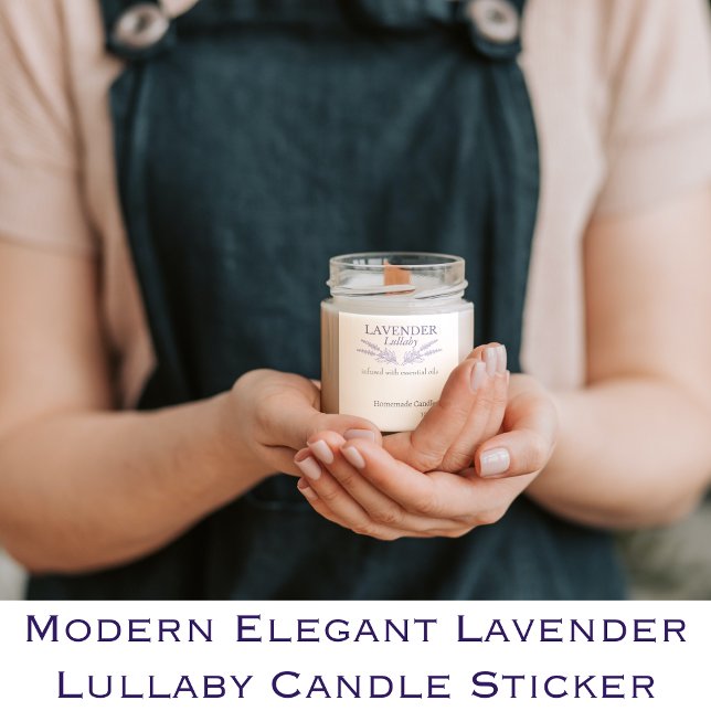 Modern Elegant Lavender lullaby Candle Square Sticker (Modern Elegant Lavender lullaby Candle Square Sticker)