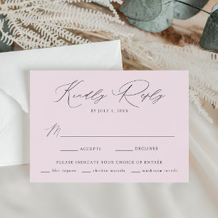 Modern Elegant Lavender Meal Choice Wedding RSVP Card