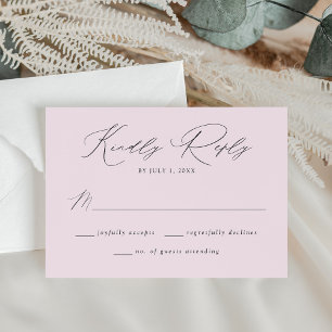 Modern Elegant Lavender Wedding RSVP Card