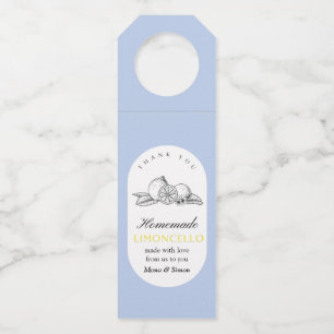 Modern Elegant Lemons Limoncello Wedding Bottle  Tag