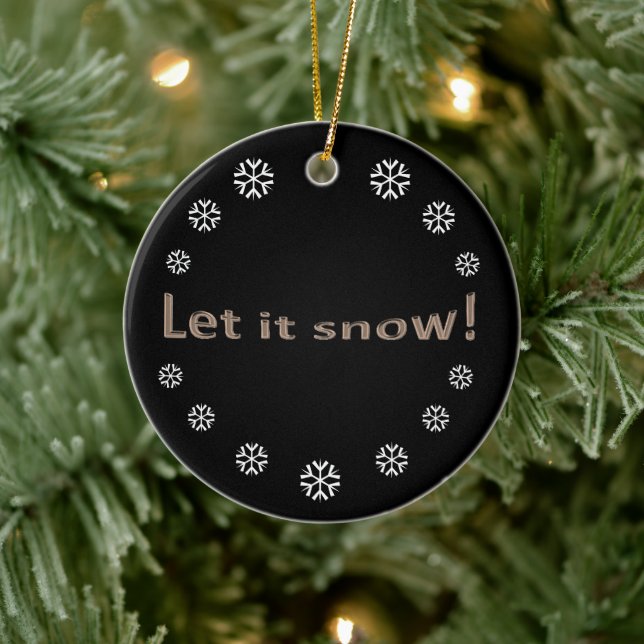 Modern Elegant Let It Snow Ceramic Tree Decoration (Tree)