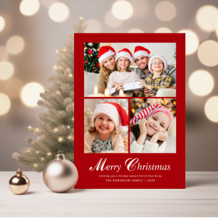 Modern elegant lettering christmas  holiday card