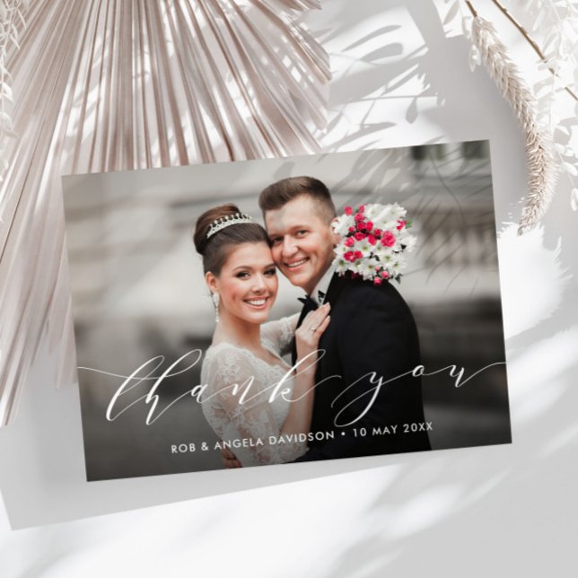 modern elegant lettering wedding thank you  (Creator Uploaded)
