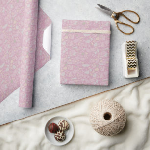 Modern Elegant Light Pink Terrazzo Effect Tile Wrapping Paper