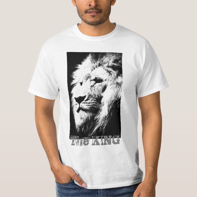 Modern Elegant Lion Face Template Mens Value T-Shirt (Front)