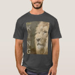 Modern Elegant Lion Men's Charcoal Heather T-Shirt<br><div class="desc">Modern Elegant Pop Art Lion Head Template Add Your Own Text Basic Charcoal Heather Dark T-Shirt.</div>