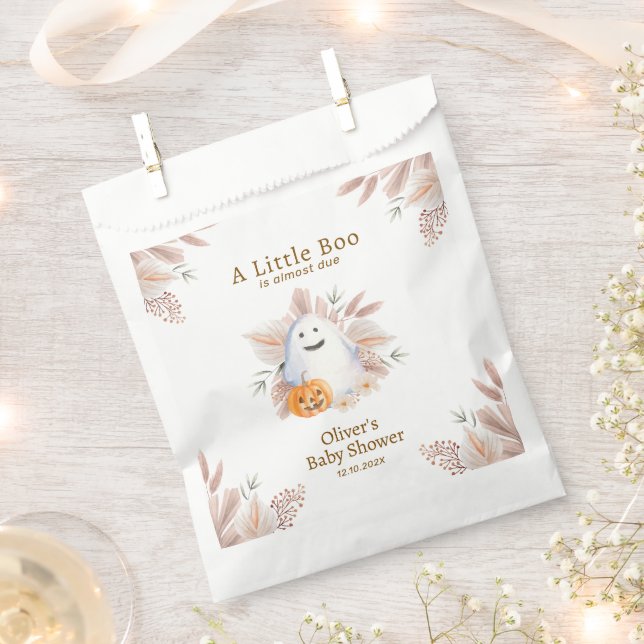 Modern Elegant Little Boo Boho Ghost Baby Shower  Favour Bags (Clipped)