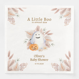 Modern Elegant Little Boo Boho Ghost Baby Shower Napkin