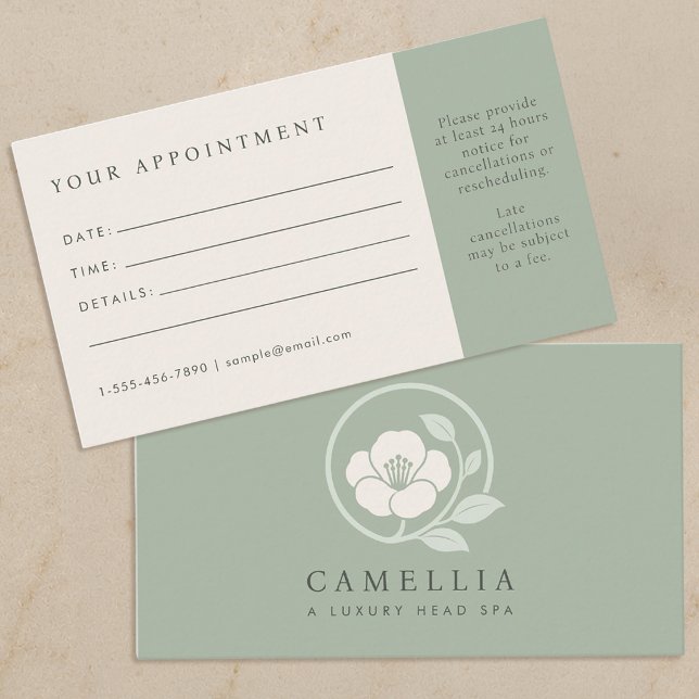 Modern Elegant Logo Head Spa Appointment Card (Creator Uploaded)