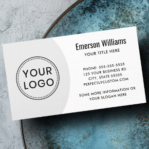 Modern elegant logo minimal white light grey business card