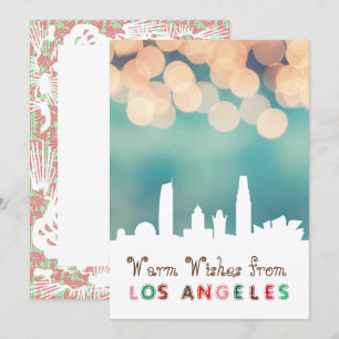 Modern Elegant Los Angeles City Skyline Card
