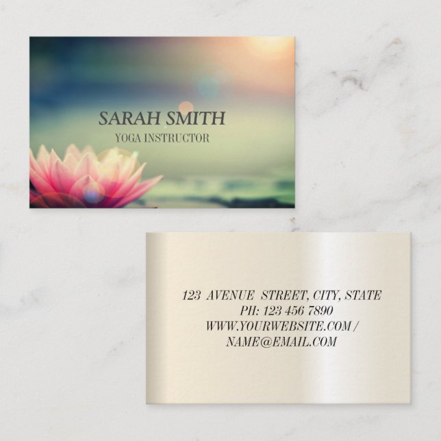 Modern Elegant lotus flower Business Card (Front/Back)