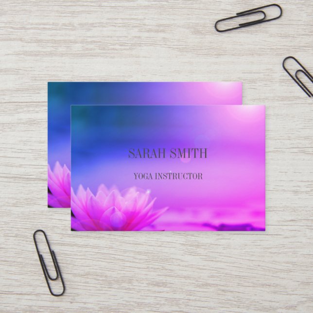 Modern Elegant Lotus Flower Business Card (Front/Back In Situ)