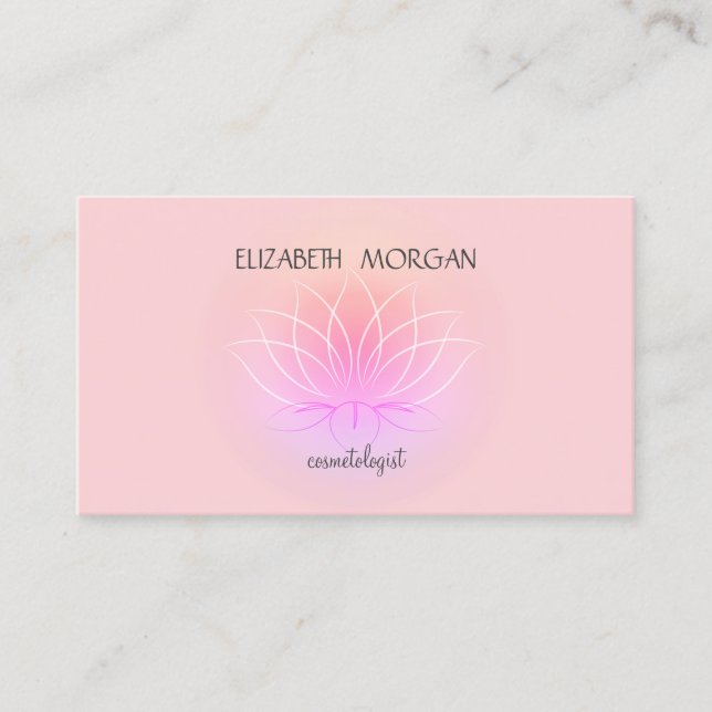 Modern Elegant Lotus Flower Business Card (Front)